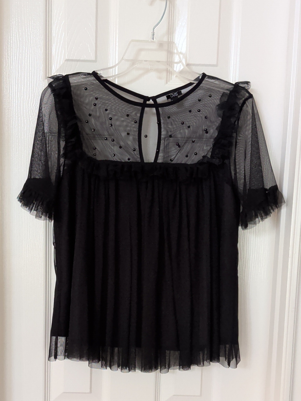 Mesh fancy embellished top